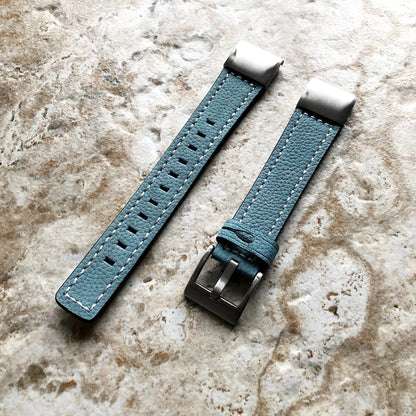 Garmin Blue Suede Stitched Band for D2 Delta S Instinct 2S Descent Mk2S Mk3 Mk3i 43mm Approach S70 42mm Leather Quick Fit Watch Strap A20B18