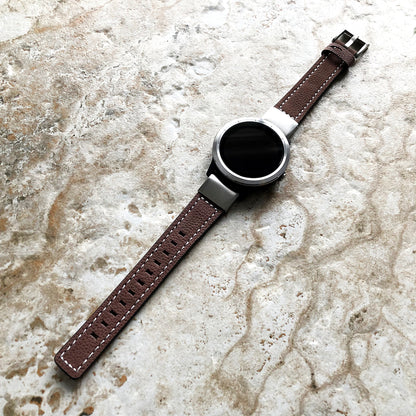 Garmin Brown Suede Stitched Band for D2 Delta S Instinct 2S Descent Mk2S Mk3 Mk3i 43mm Approach S70 42mm Leather Quick Fit Strap A20B18