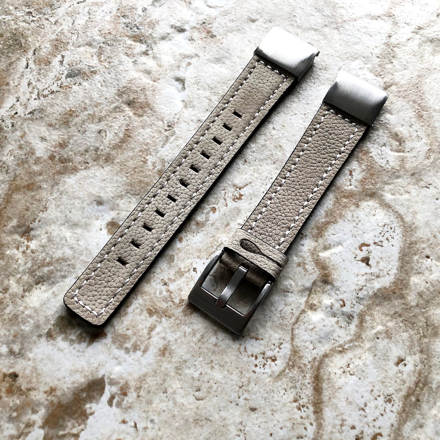 Garmin Gray Suede Stitched Band for D2 Delta S Instinct 2S Descent Mk2S Mk3 Mk3i 43mm Approach S70 42mm Leather Quick Fit Watch Strap A20B18