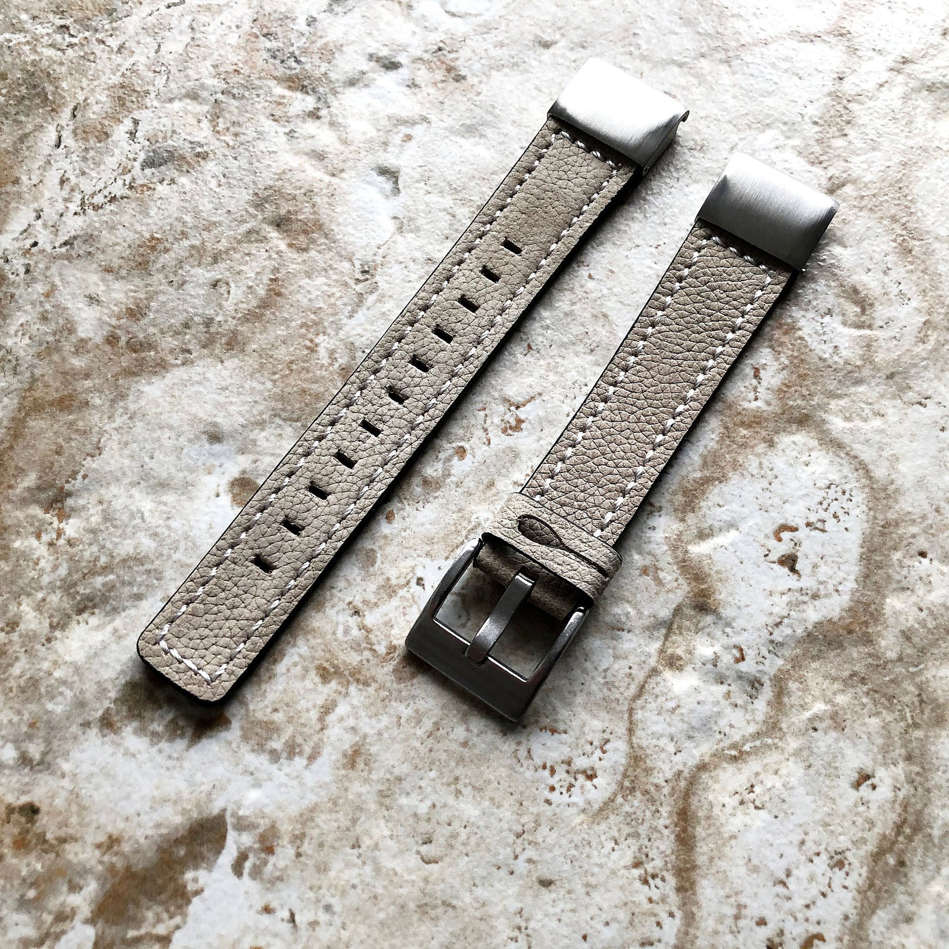 Garmin Gray Suede Stitched Band for D2 Delta S Instinct 2S Descent Mk2S Mk3 Mk3i 43mm Approach S70 42mm Leather Quick Fit Watch Strap A20B18