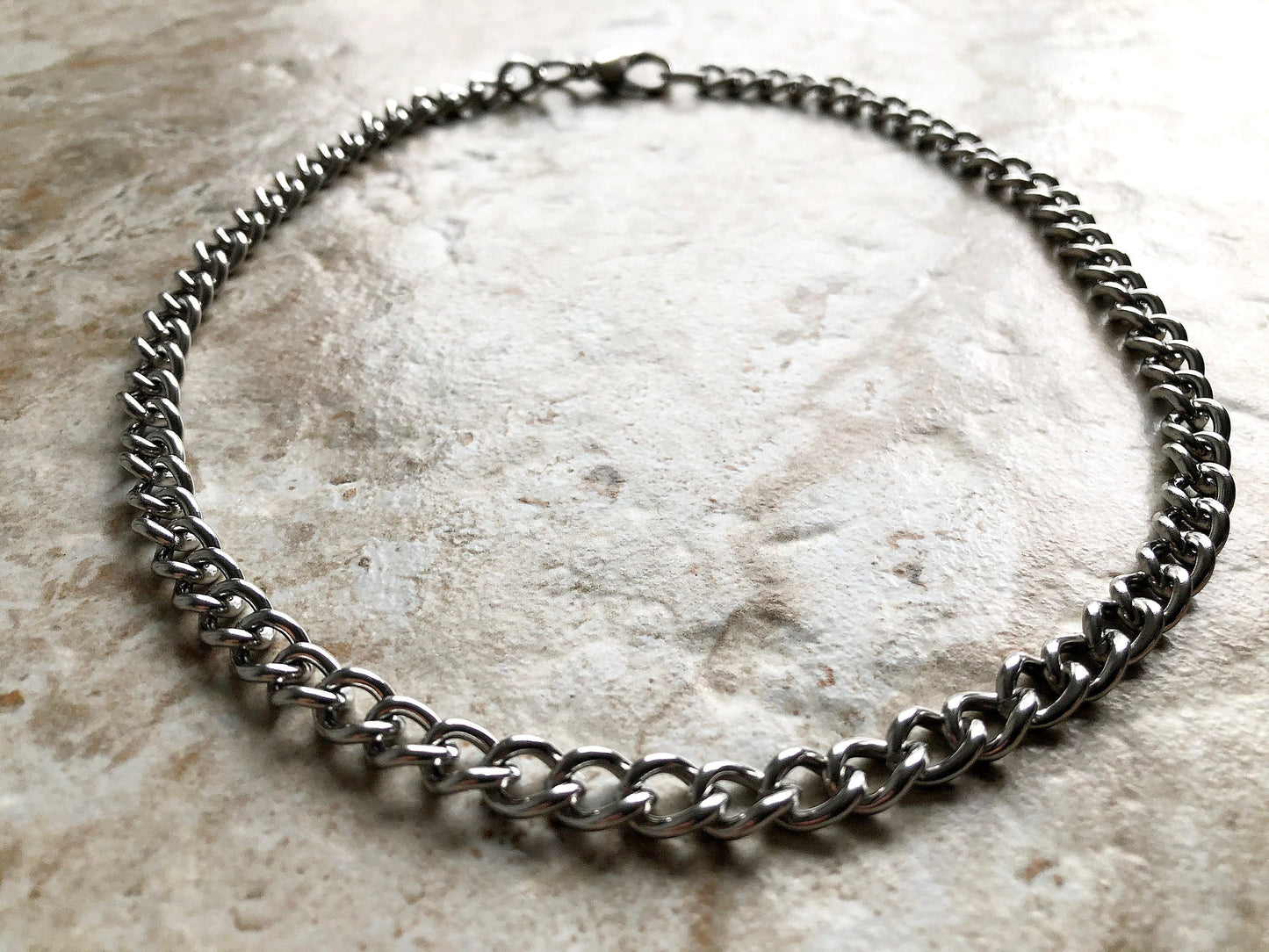 9mm x 7mm x 1.7mm Silver Shiny Color Stainless Steel Curb Chains Necklace Unisex Customisable Size Jewelry Tarnish Resistant Very Strong
