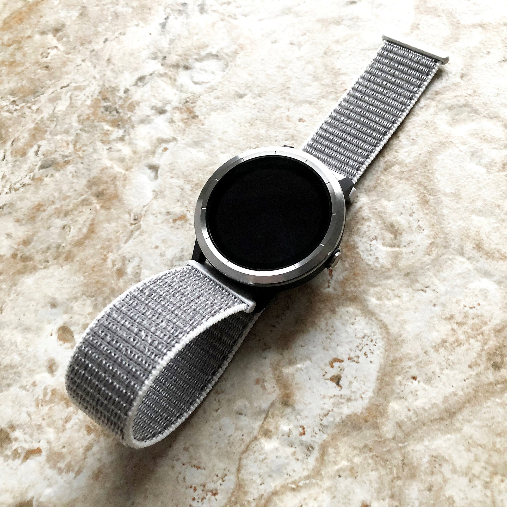 Seashell Color Band Compatible with Garmin D2 Air X10 Venu 2 Plus Venu Sq 2 Music Adjustable Nylon Sport Loop & Hook Strap Quick Release B20