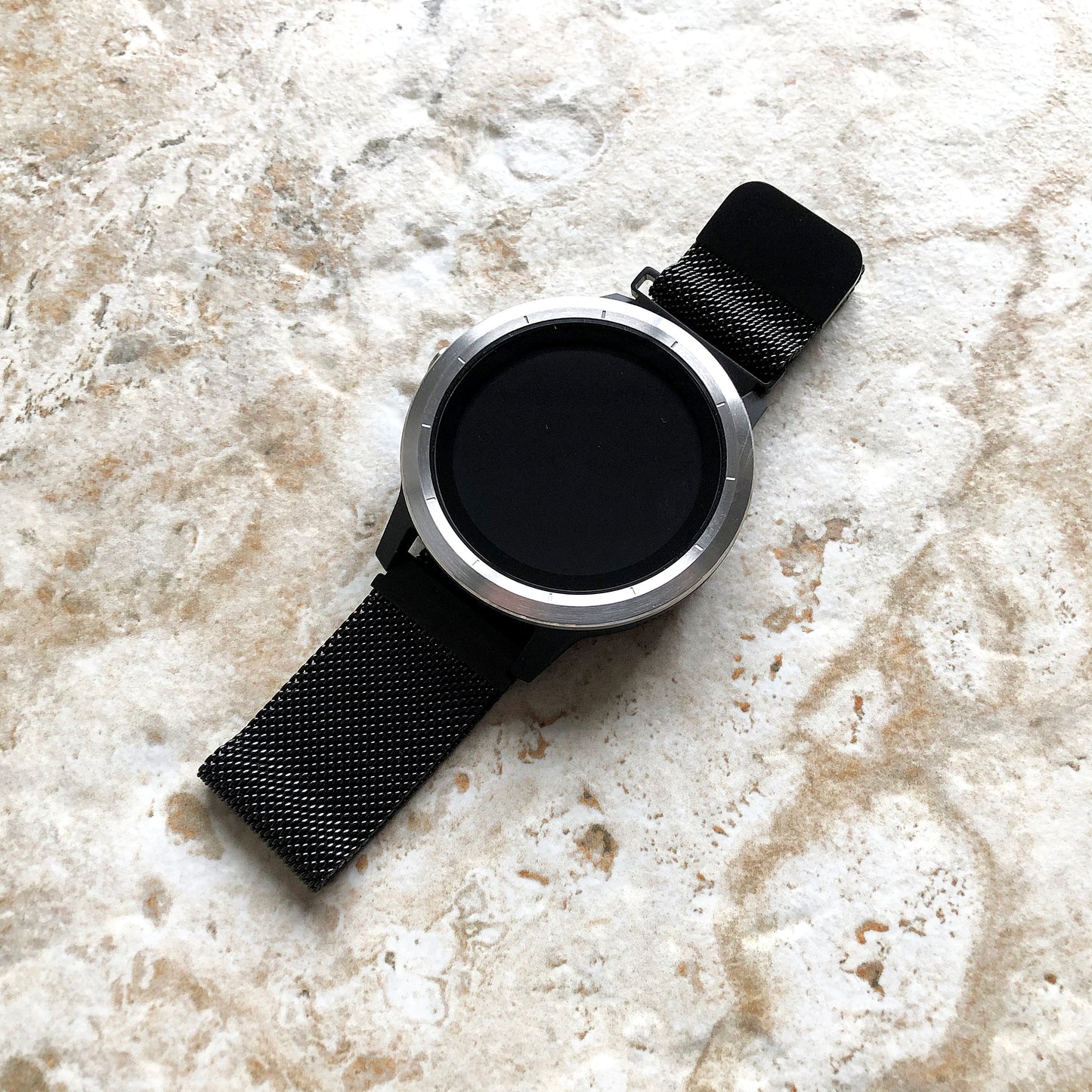 Black Color Band Compatible with Garmin D2 Air X10 Venu 2 Plus Venu Sq 2 Music Smartwatch Stainless Steel Milanese Mesh Quick Release -B20