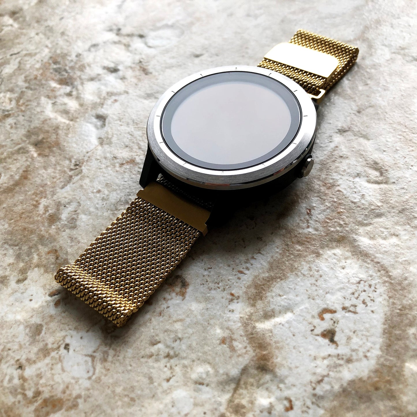 Garmin Gold Color Band Compatible with Vivoactive 5 3 and Music (Verizon) too Smartwatch Stainless Steel Milanese Mesh Strap - B20