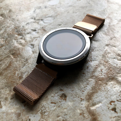 Rose Gold Color Band Compatible with Garmin D2 Air X10 Venu 2 Plus Venu Sq 2 Music Stainless Steel Milanese Mesh Strap Quick Release -B20