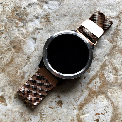 Garmin Rose Gold Color Band Compatible with Vivoactive 5 3 and Music (Verizon) Models Smartwatch Stainless Steel Milanese Mesh Strap - B20