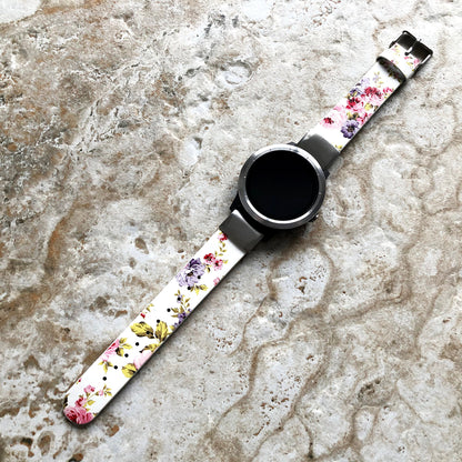 Garmin Red Floral FL-3 Band for epix Pro Gen 2 42mm and fenix 6S Pro 5S fenix 5S Plus Leather Bracelet Quick Fit Watch Strap A20B18