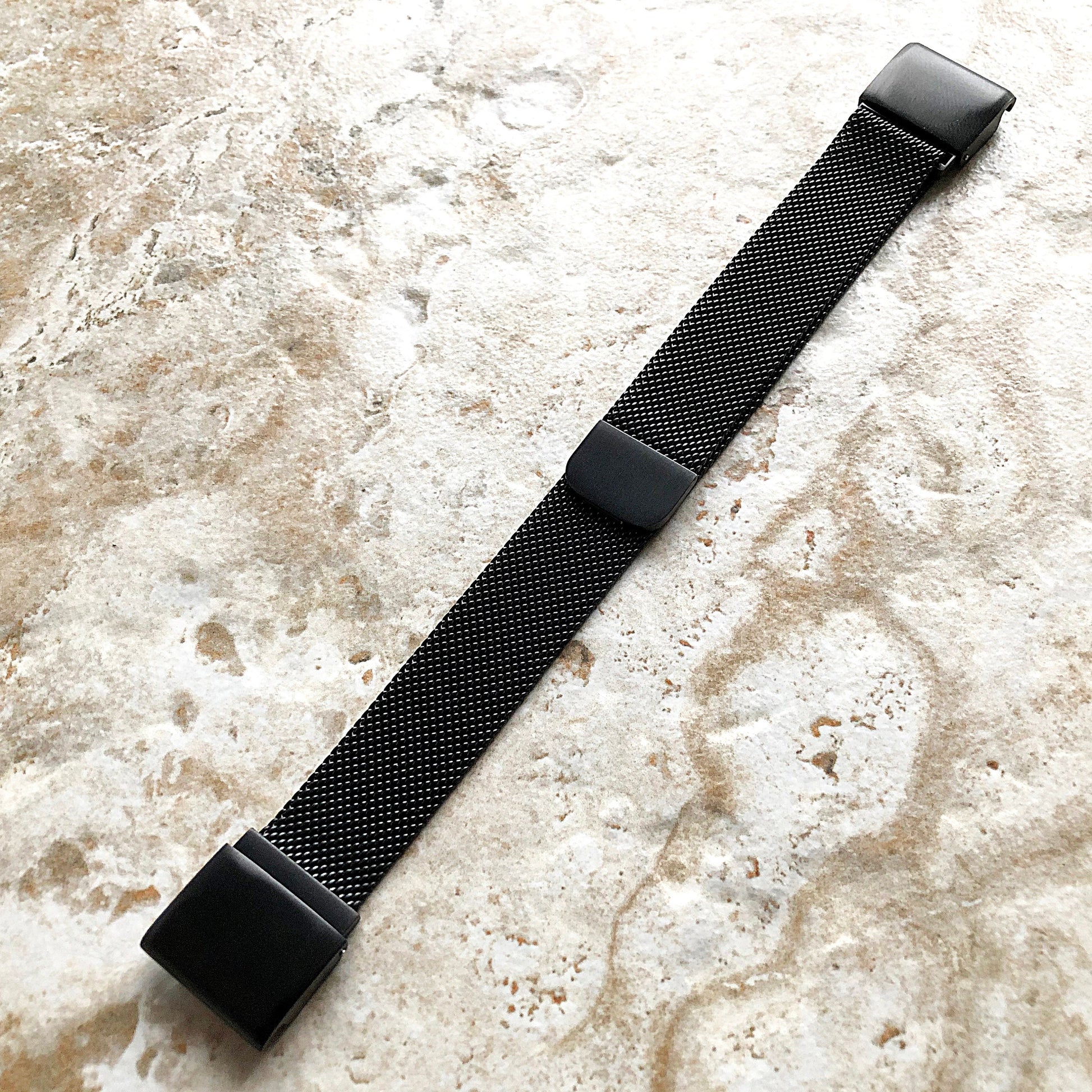 Garmin Black Color Band Compatible with fenix 8 43mm 7S Pro Solar Sapphire fenix 6S Pro Stainless Steel Milanese Quick Fit Strap A20-B18