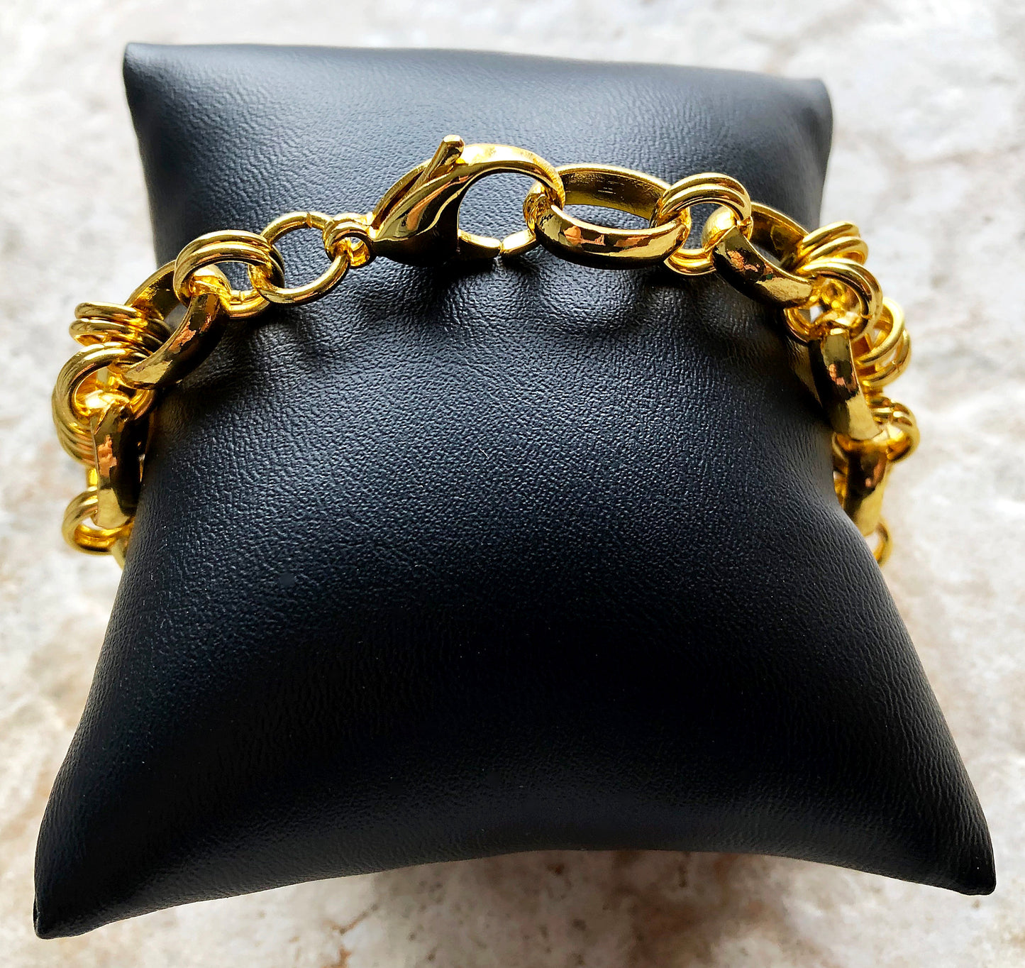New Apple Watch Bracelet Band Concave Chain Link Stainless Steel Gold Color for iWatch Ultra 2 49mm and 9 8 Series 41mm 45mm Handmade Strap