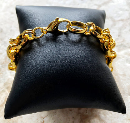 New Apple Watch Bracelet Band Concave Chain Link Stainless Steel Gold Color for iWatch Ultra 2 49mm and 9 8 Series 41mm 45mm Handmade Strap