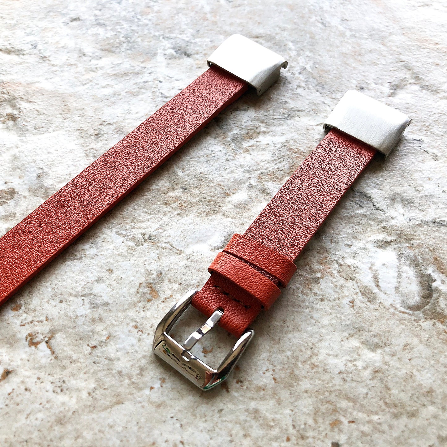 Garmin Orange Double Wrap Band for D2 Delta S Instinct 2S Descent Mk2S Mk3 Mk3i 43mm Approach S70 42mm Leather Quick Fit Watch Strap A20-B18