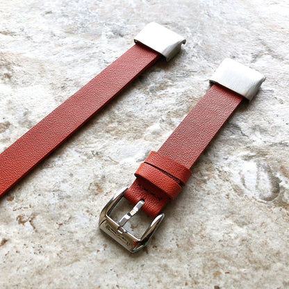 Garmin Orange Double Wrap Band for D2 Delta S Instinct 2S Descent Mk2S Mk3 Mk3i 43mm Approach S70 42mm Leather Quick Fit Watch Strap A20-B18