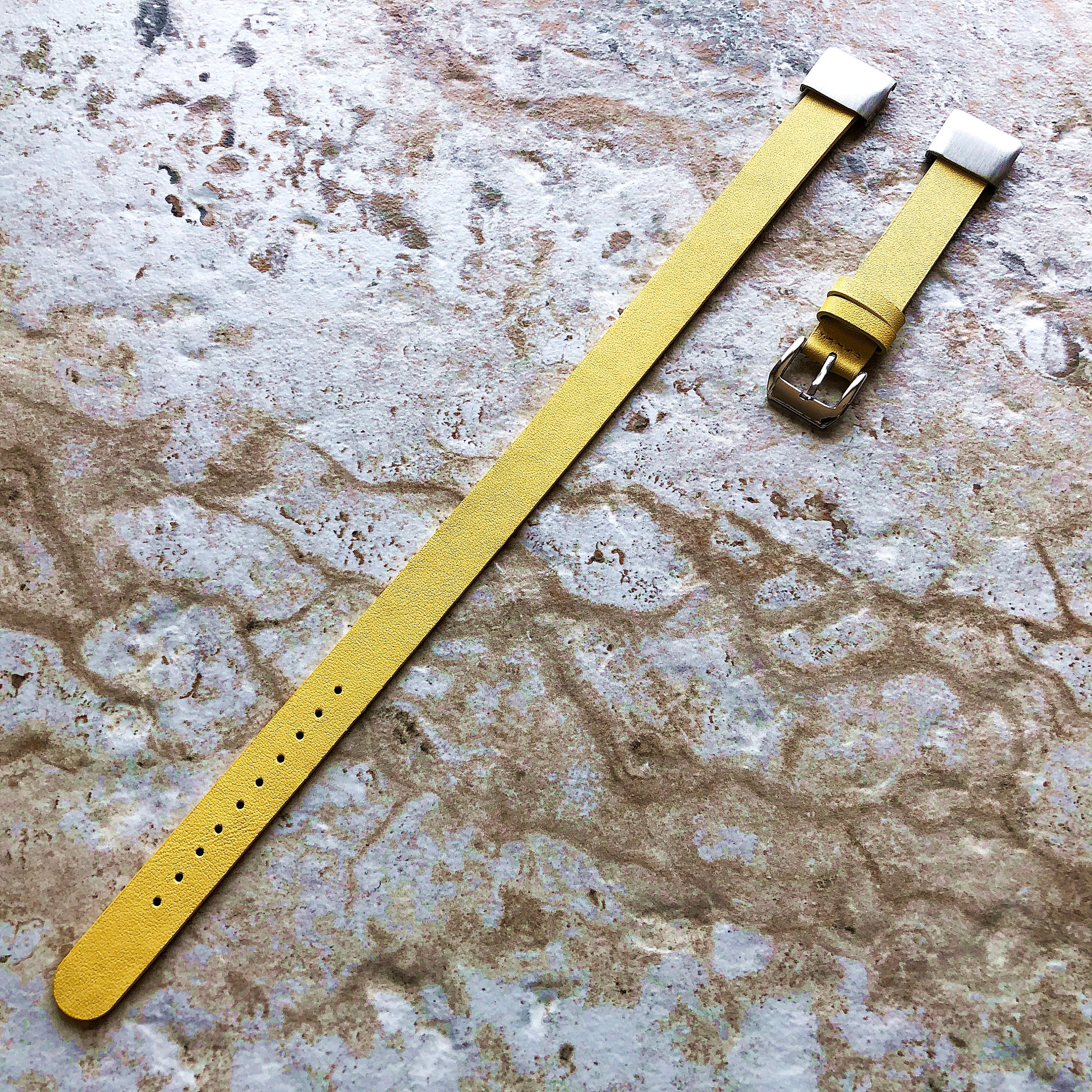 Garmin Yellow Double Wrap Band for D2 Delta S Instinct 2S Descent Mk2S Mk3 Mk3i 43mm Approach S70 42mm Leather Quick Fit Watch Strap A20-B18