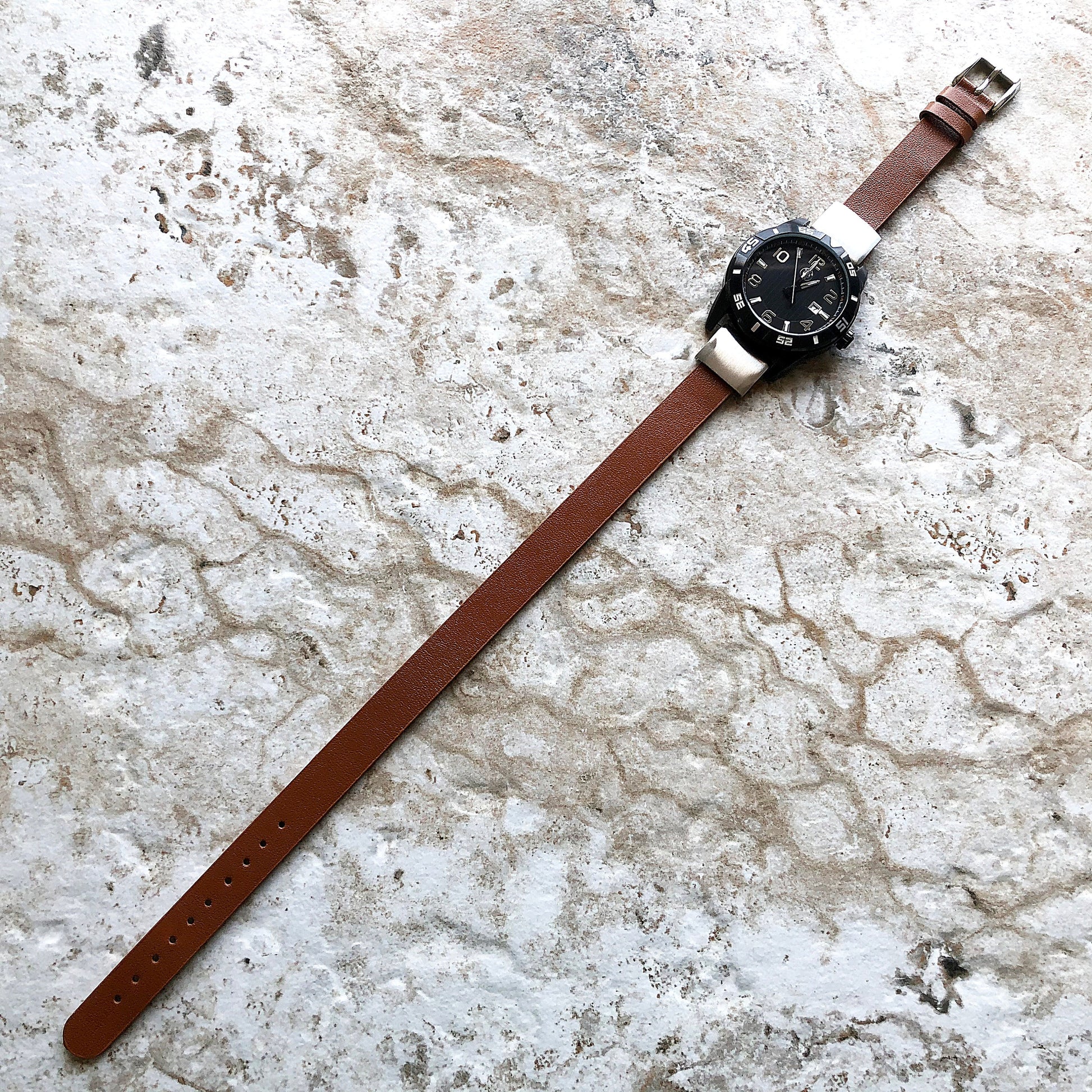 Garmin Brown Twice Double Wrap Bands Compatible with fenix 8 43mm 7S Pro Solar Sapphire fenix 6S Pro Leather Quick Fit Watch Strap A20-B18