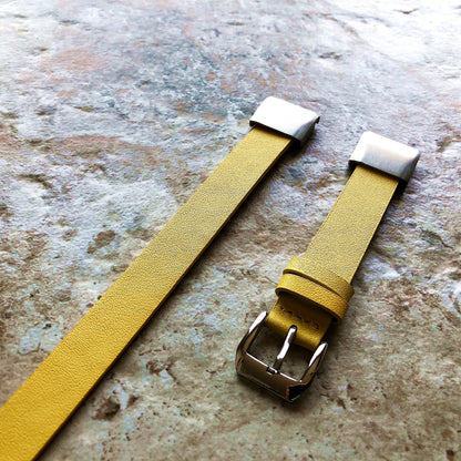 Garmin Yellow Double Wrap Band for D2 Delta S Instinct 2S Descent Mk2S Mk3 Mk3i 43mm Approach S70 42mm Leather Quick Fit Watch Strap A20-B18