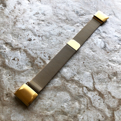 Gold Color Garmin Band Compatible with D2 Tactix 7 Pro Bravo Charlie Delta Stainless Steel Milanese Mesh Quick Fit Watch Straps A26-B22