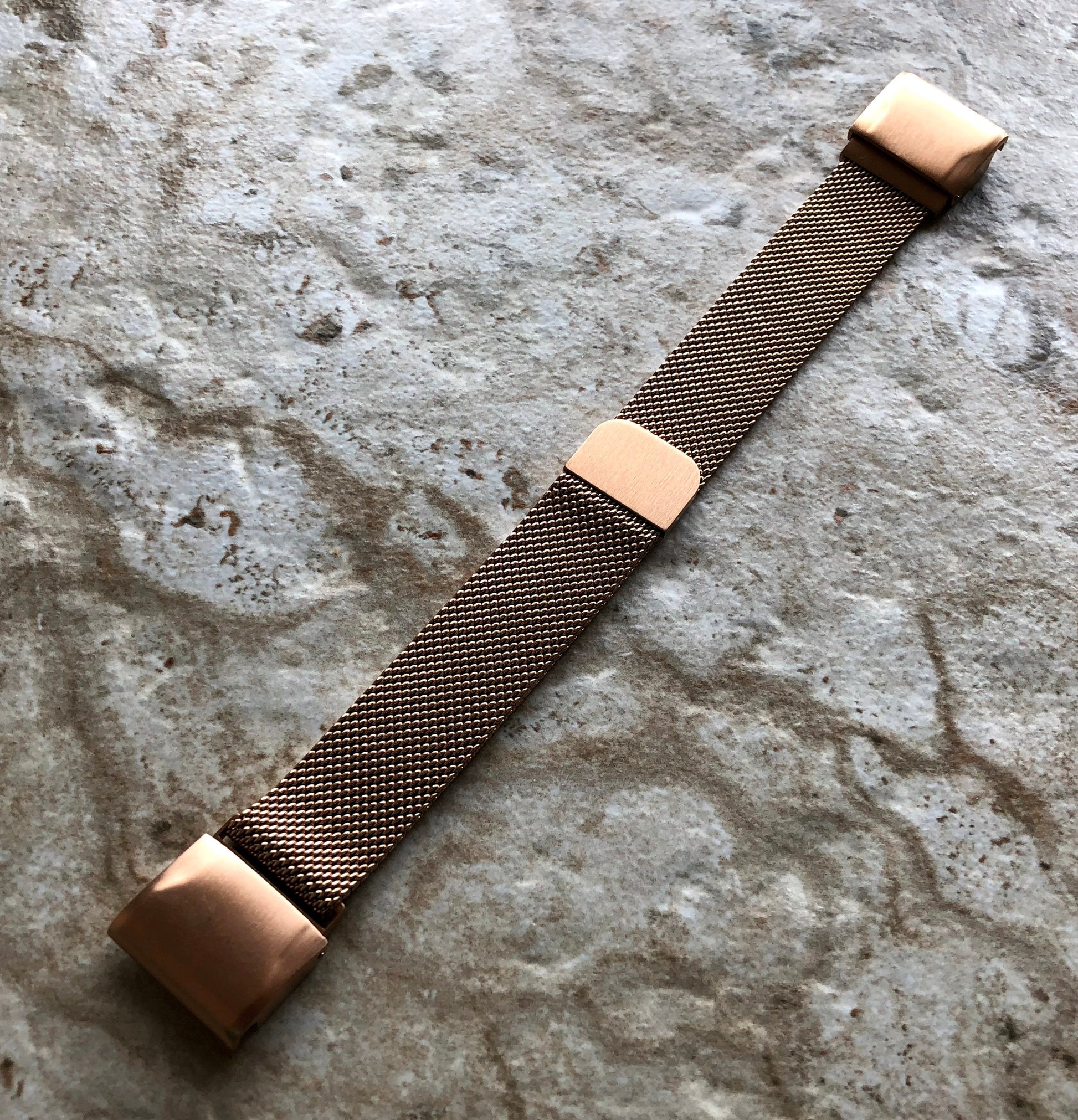 Rose Gold Color Garmin Band Compatible with Epix Gen 2 Fenix Quatix 5 6 7 Pro MARQ Stainless Steel Milanese Mesh Strap Quick Fit A22-B20