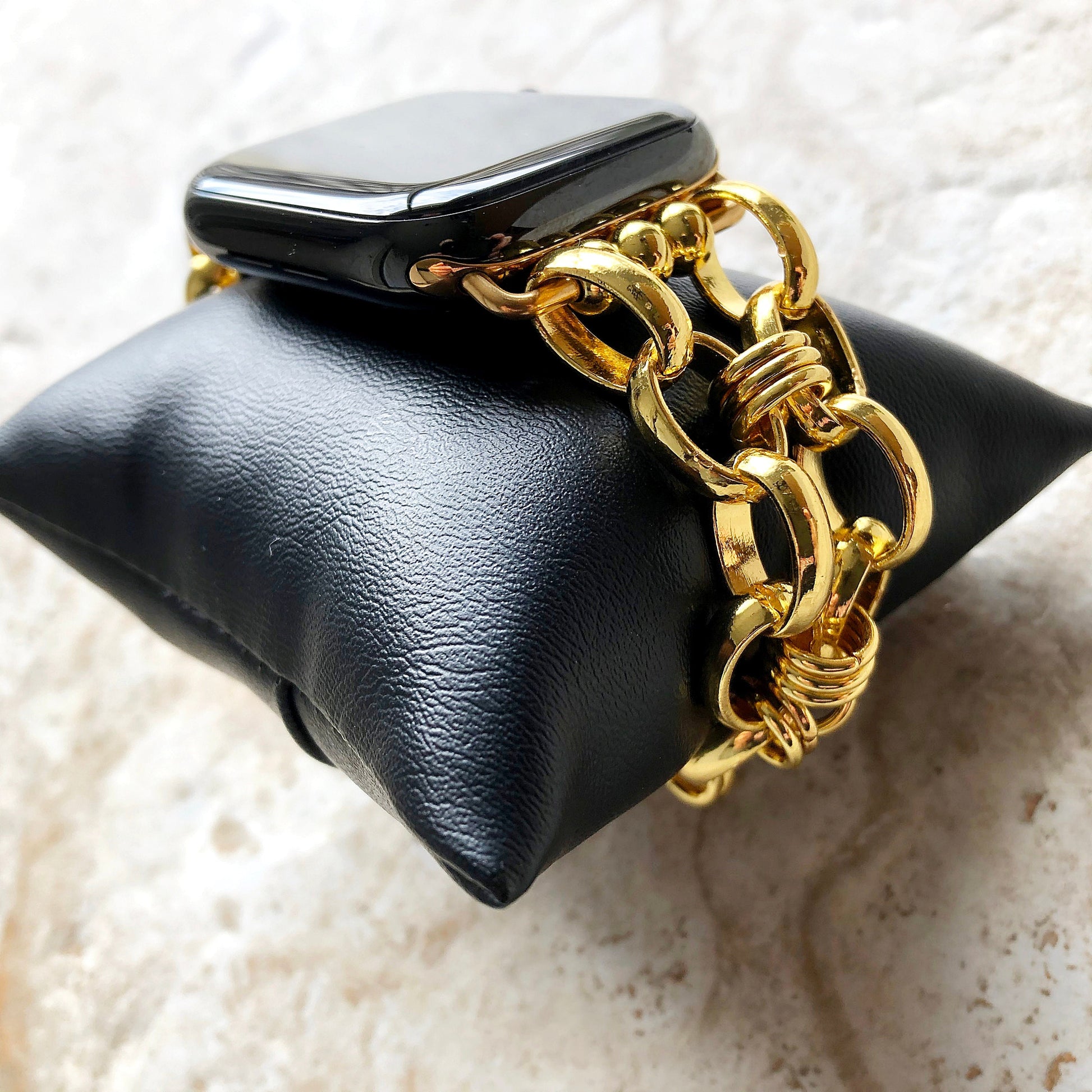 New Apple Watch Band Bracelet Convex Chain Link Stainless Steel Gold Color Ultra 2 9 8 7 SE 6 5 4 3 2 iWatch 38 40 41mm 42mm 44mm 45mm 49mm