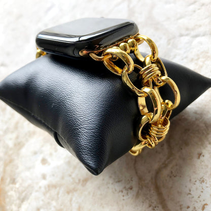 New Apple Watch Band Bracelet Convex Chain Link Stainless Steel Gold Color Ultra 2 9 8 7 SE 6 5 4 3 2 iWatch 38 40 41mm 42mm 44mm 45mm 49mm
