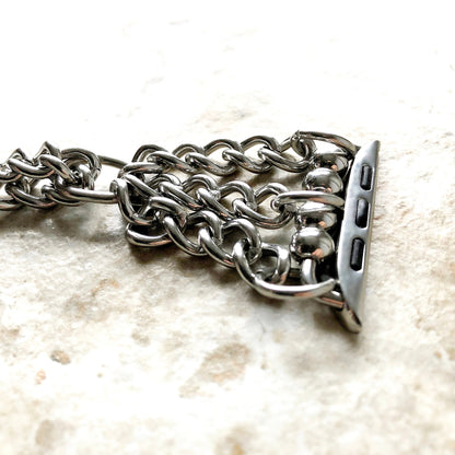 Apple Watch Ultra 2 9 8 7 SE 6 5 4 3 2 1 for 38mm 40mm 41mm 42mm 44mm 45mm 49mm Wave St Steel Links Chain Bracelet Handmade Bands Jewelry