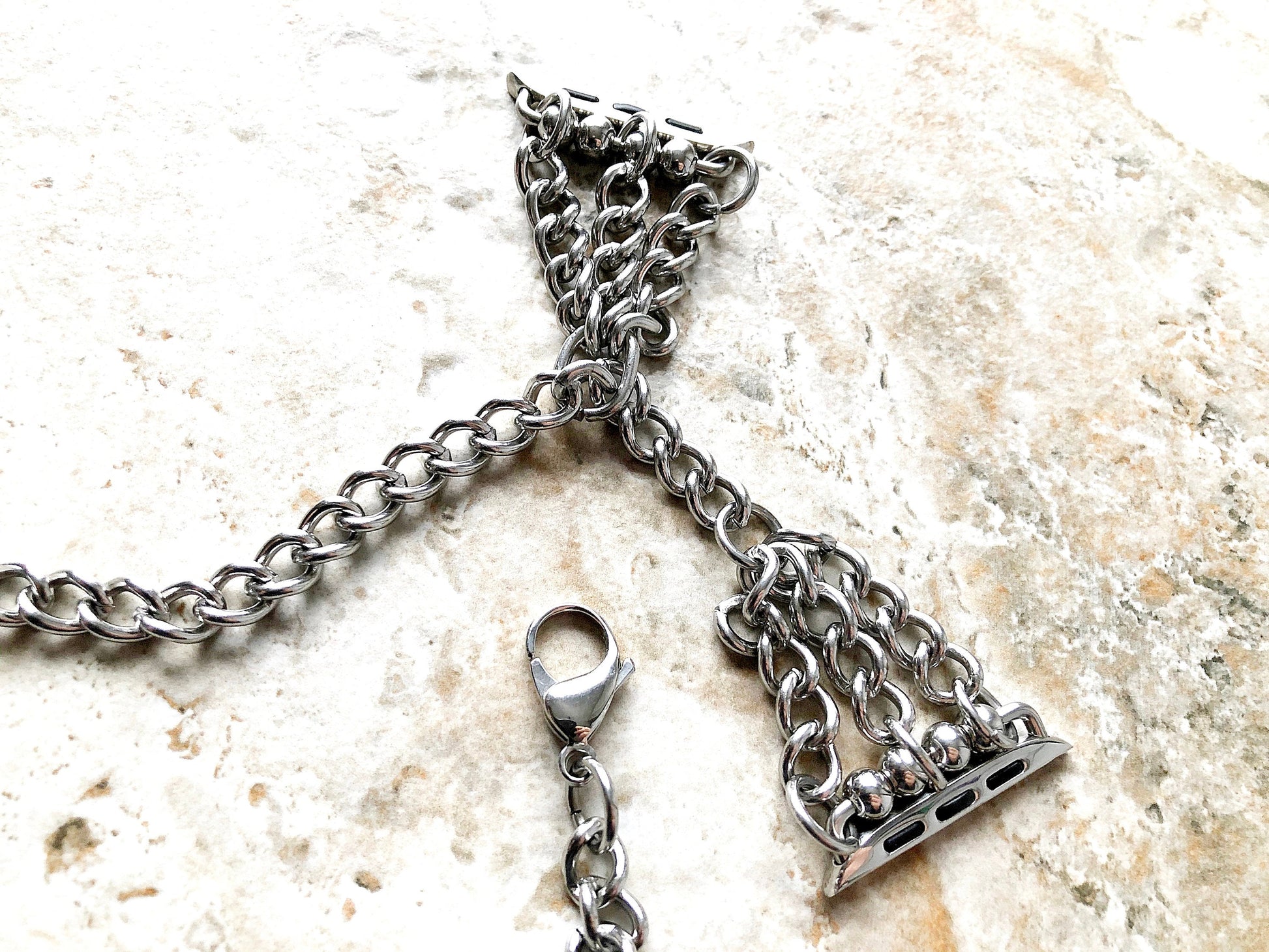 Apple Watch Ultra 2 9 8 7 SE 6 5 4 3 2 1 for 38mm 40mm 41mm 42mm 44mm 45mm 49mm Wave St Steel Links Chain Bracelet Handmade Bands Jewelry