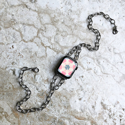 Apple Watch Band for Ultra 2 9 8 7 6 SE 5 4 3 2 1 Silver St Steel 38mm 40mm 41mm 42mm 44mm 45mm 49mm Bracelet Chain Link Handmade - N30
