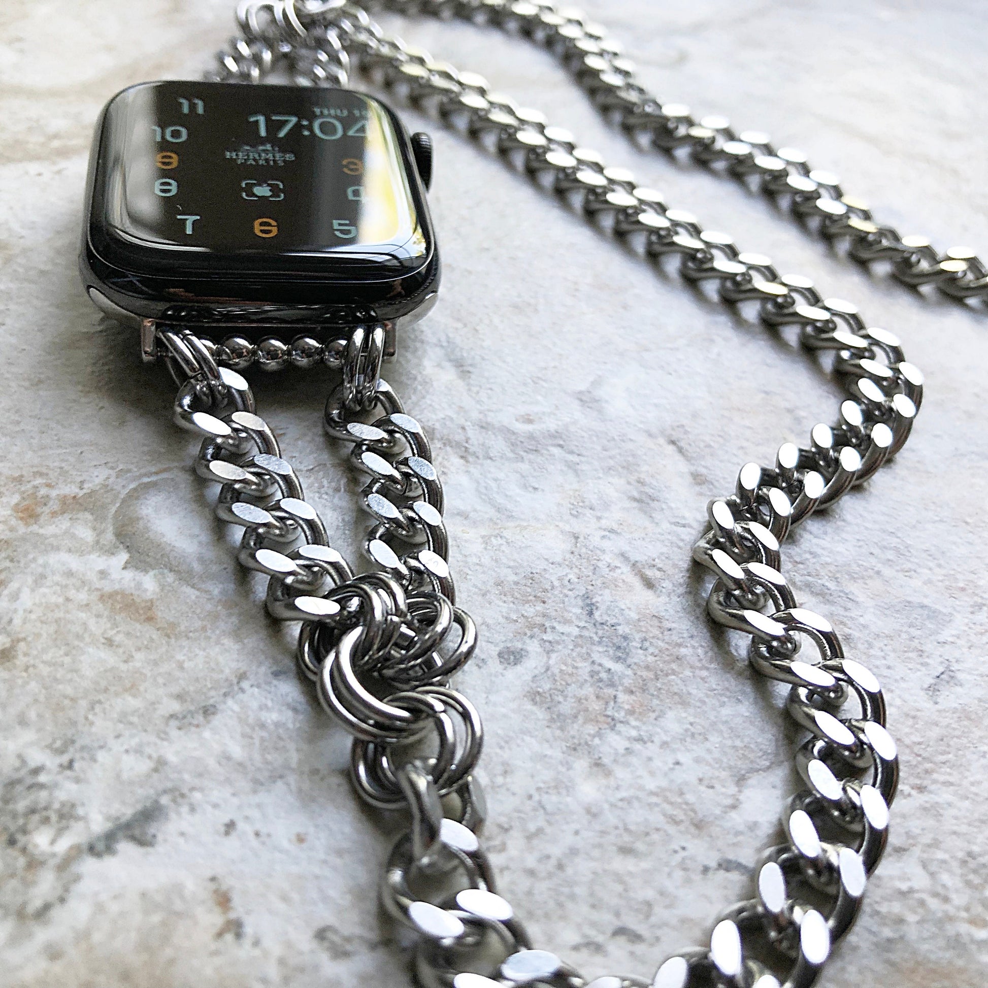 Apple Watch Band Bracelet St Steel Chain for iWatch Ultra 2 9 8 7 6 SE 5 4 3 2 1 38mm 40mm 41mm 42mm 44mm 45mm 49mm Handmade Jewelry -N32
