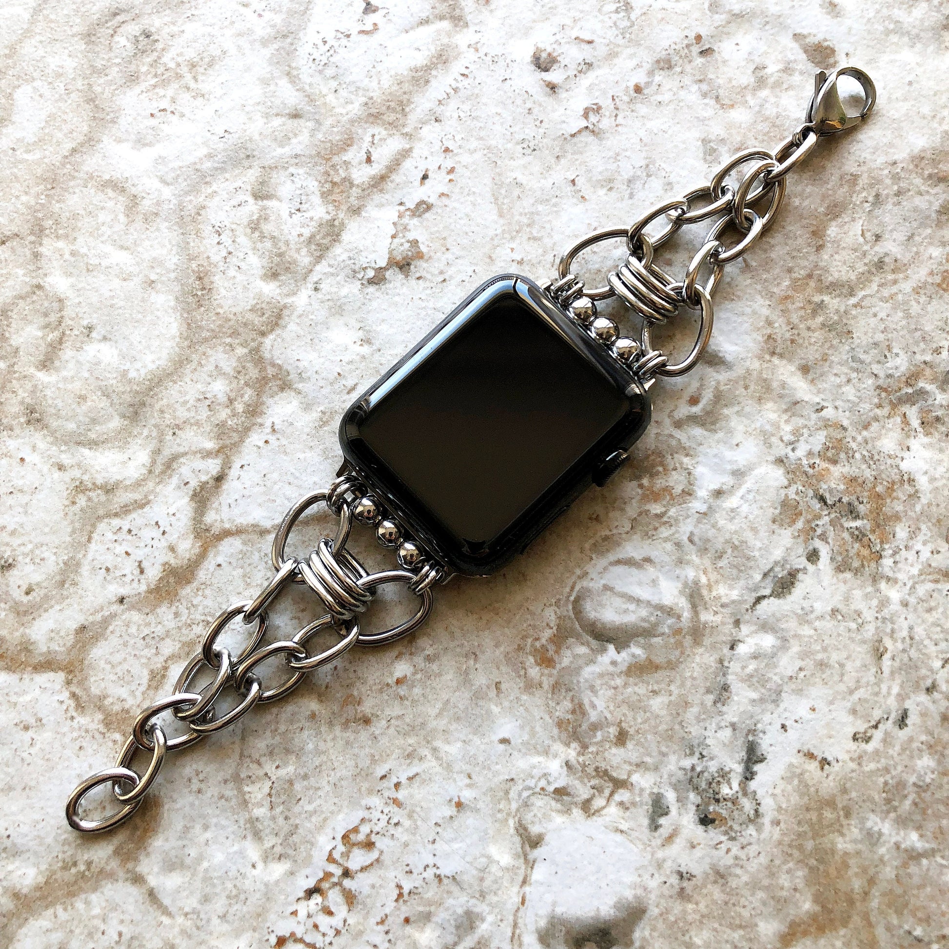 Apple Watch New Silver Color Bracelet for iWatch Ultra 2 49mm and 9 8 Series 41mm 45mm Case Stainless Steel Band Handmade Jewelry Strap