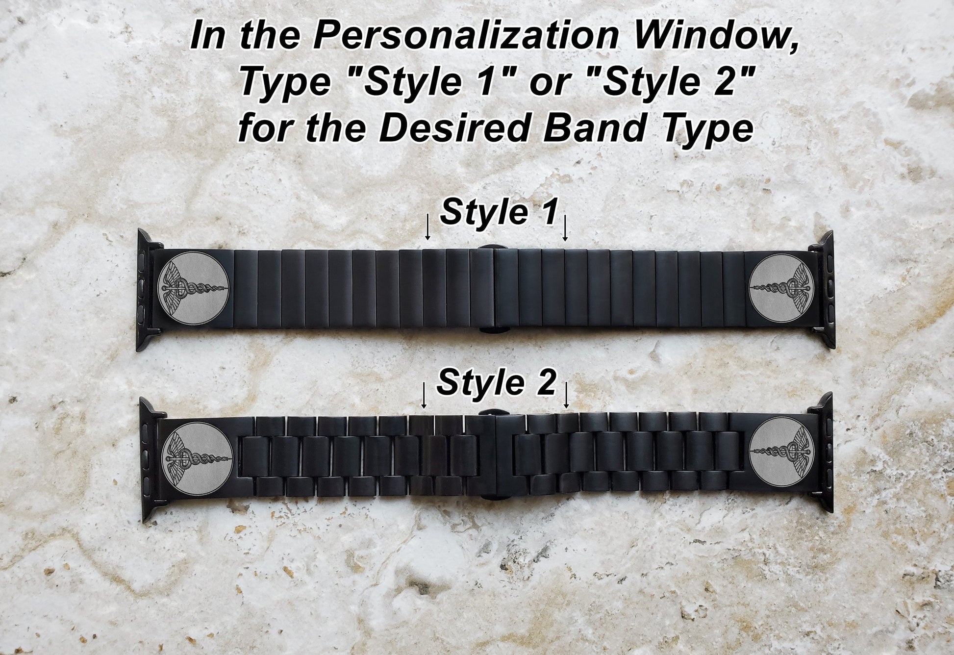 Engraved Watch Band for Apple iWatch Ultra 2 9 8 7 SE 6 5 4 3 2 1 Case 38mm 40mm 41mm 42mm 44mm 45mm 49mm Black Stainless Steel Strap MS1