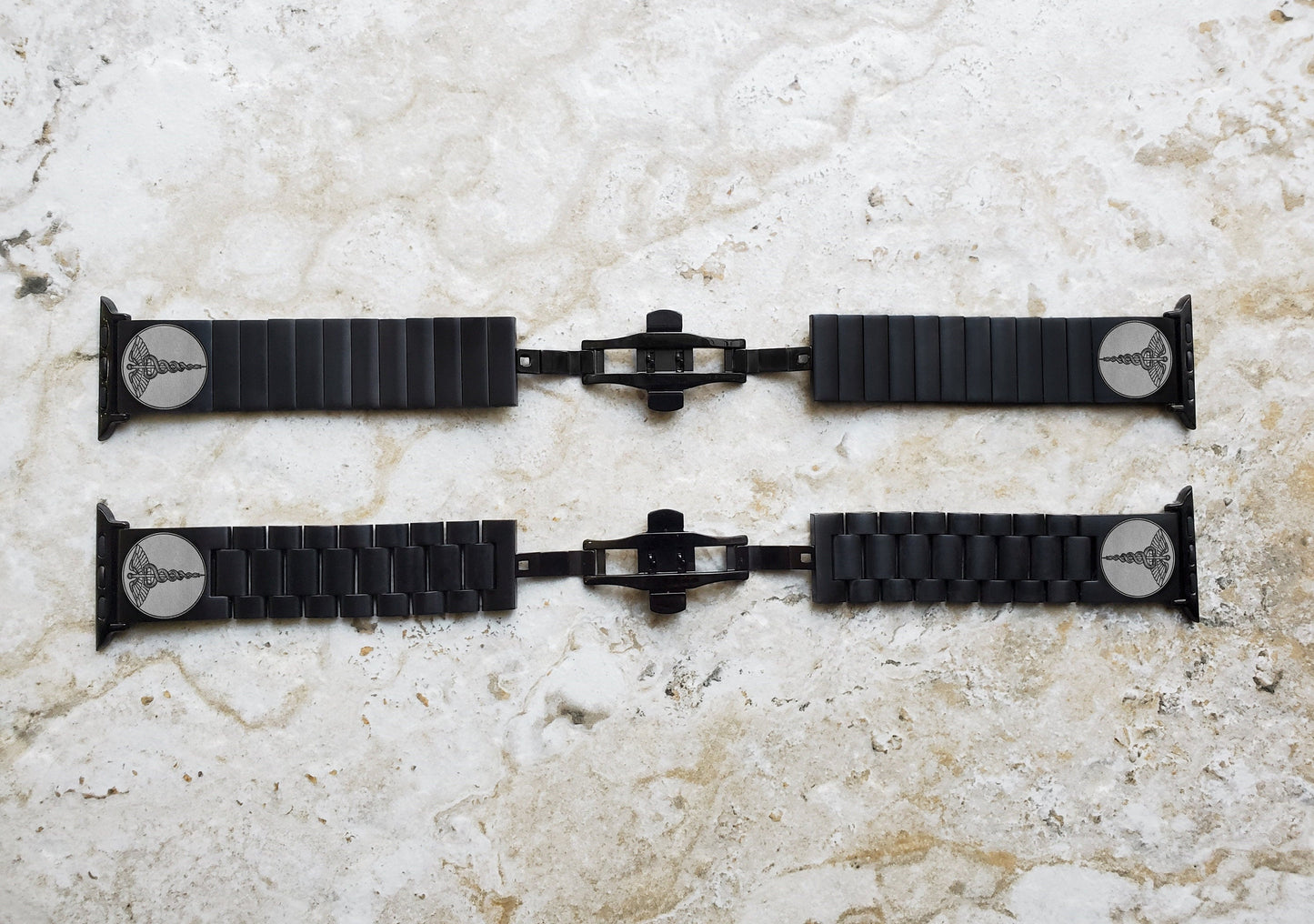 Engraved Watch Band for Apple iWatch Ultra 2 9 8 7 SE 6 5 4 3 2 1 Case 38mm 40mm 41mm 42mm 44mm 45mm 49mm Black Stainless Steel Strap MS1