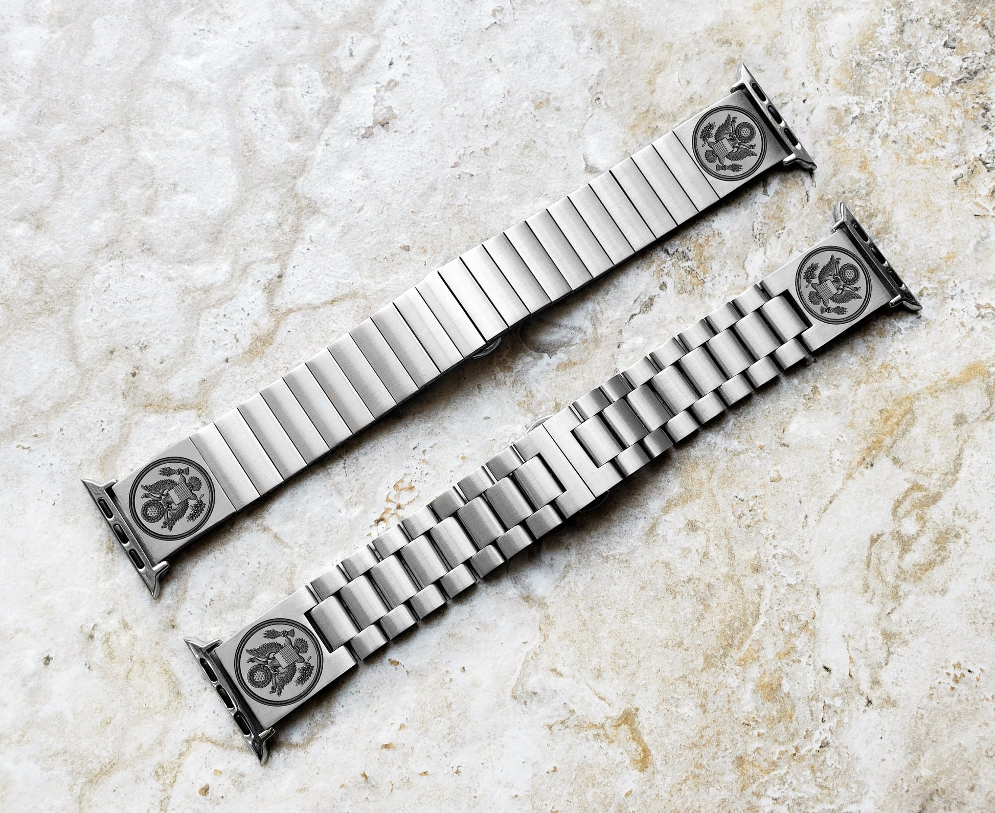 Engraved Watch Band Compatible with Apple iWatch Ultra 2 9 8 7 SE 6 5 4 3 2 1 Case 38mm 40mm 41mm 42mm 44mm 45mm 49mm St Steel Strap AS1