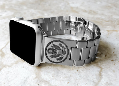 Engraved Watch Band Compatible with Apple iWatch Ultra 2 9 8 7 SE 6 5 4 3 2 1 Case 38mm 40mm 41mm 42mm 44mm 45mm 49mm St Steel Strap AS1
