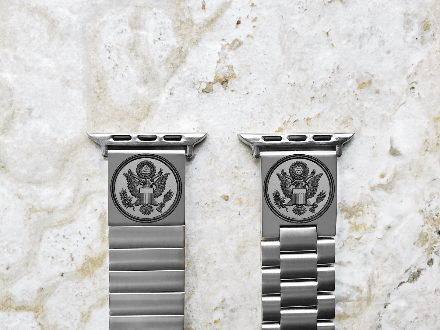 Engraved Watch Band Compatible with Apple iWatch Ultra 2 9 8 7 SE 6 5 4 3 2 1 Case 38mm 40mm 41mm 42mm 44mm 45mm 49mm St Steel Strap AS1