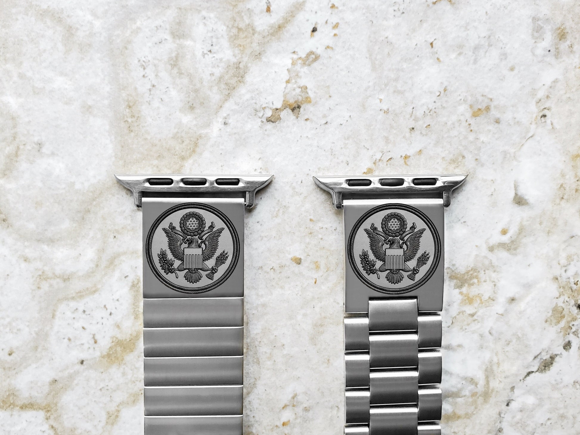 Engraved Watch Band Compatible with Apple iWatch Ultra 2 9 8 7 SE 6 5 4 3 2 1 Case 38mm 40mm 41mm 42mm 44mm 45mm 49mm St Steel Strap AS1