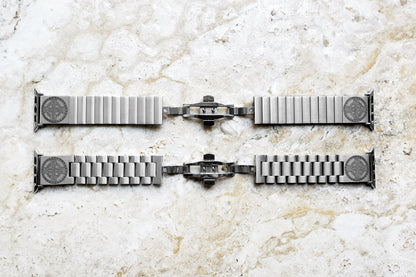 Engraved Watch Band Compatible with Apple iWatch Ultra 2 49mm and 9 8 Series 41mm 45mm Case Silver Stainless Steel Tooled Bracelet Strap CC2