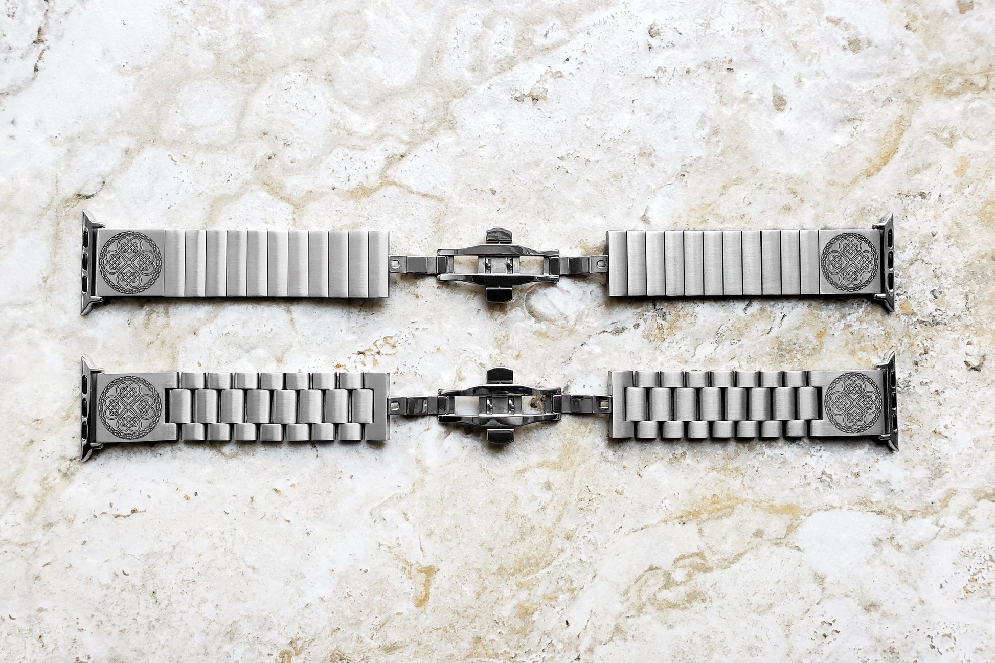 Engraved Watch Band Compatible with Apple iWatch Ultra 2 49mm and 9 8 Series 41mm 45mm Case Silver Stainless Steel Tooled Bracelet Strap CC3