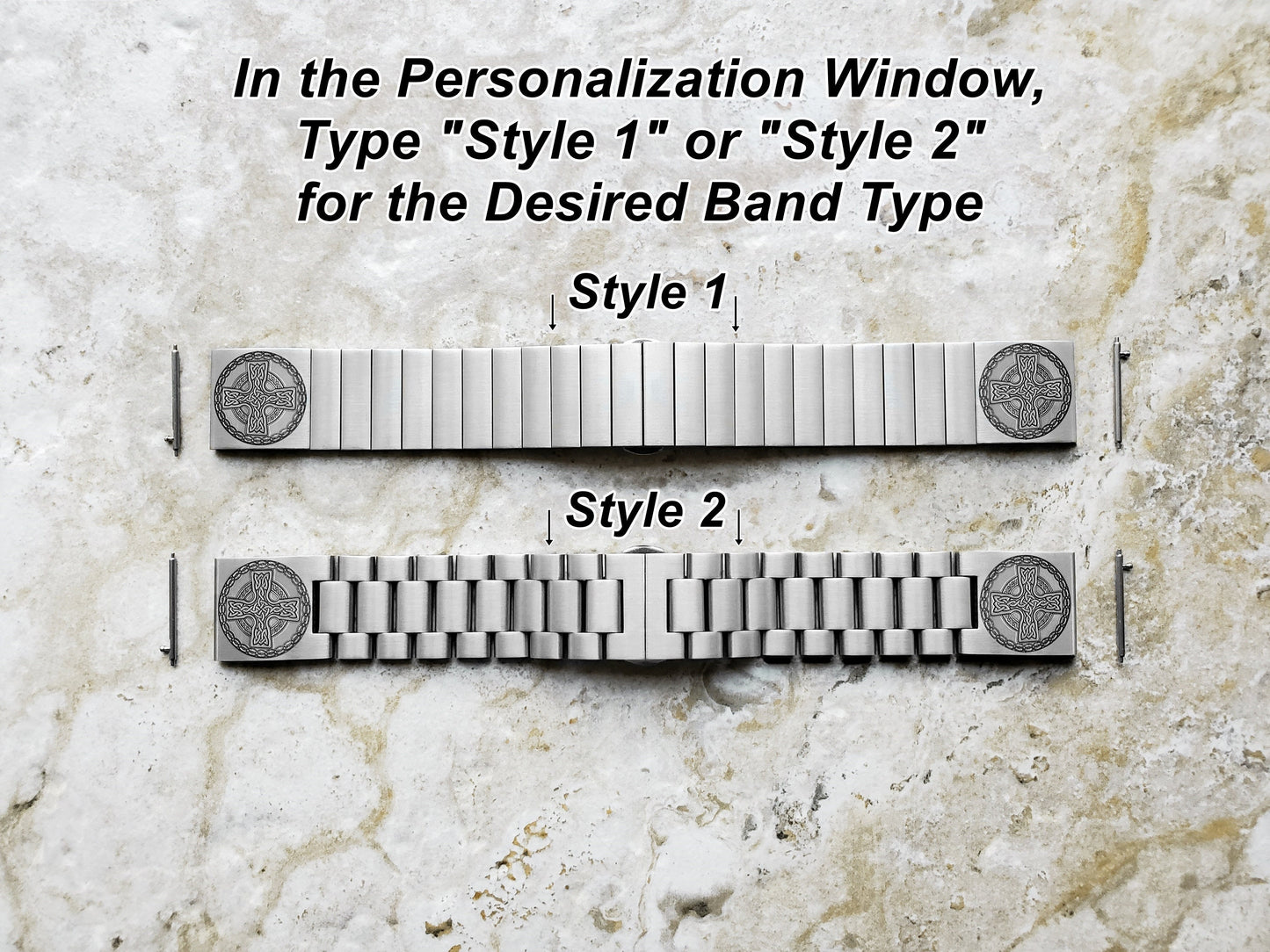 Engraved Watch Band Compatible with Samsung Galaxy Watch 3 45mm 46mm Gear S3 Frontier and Classic Stainless Steel Strap Bracelet CC2 -B22