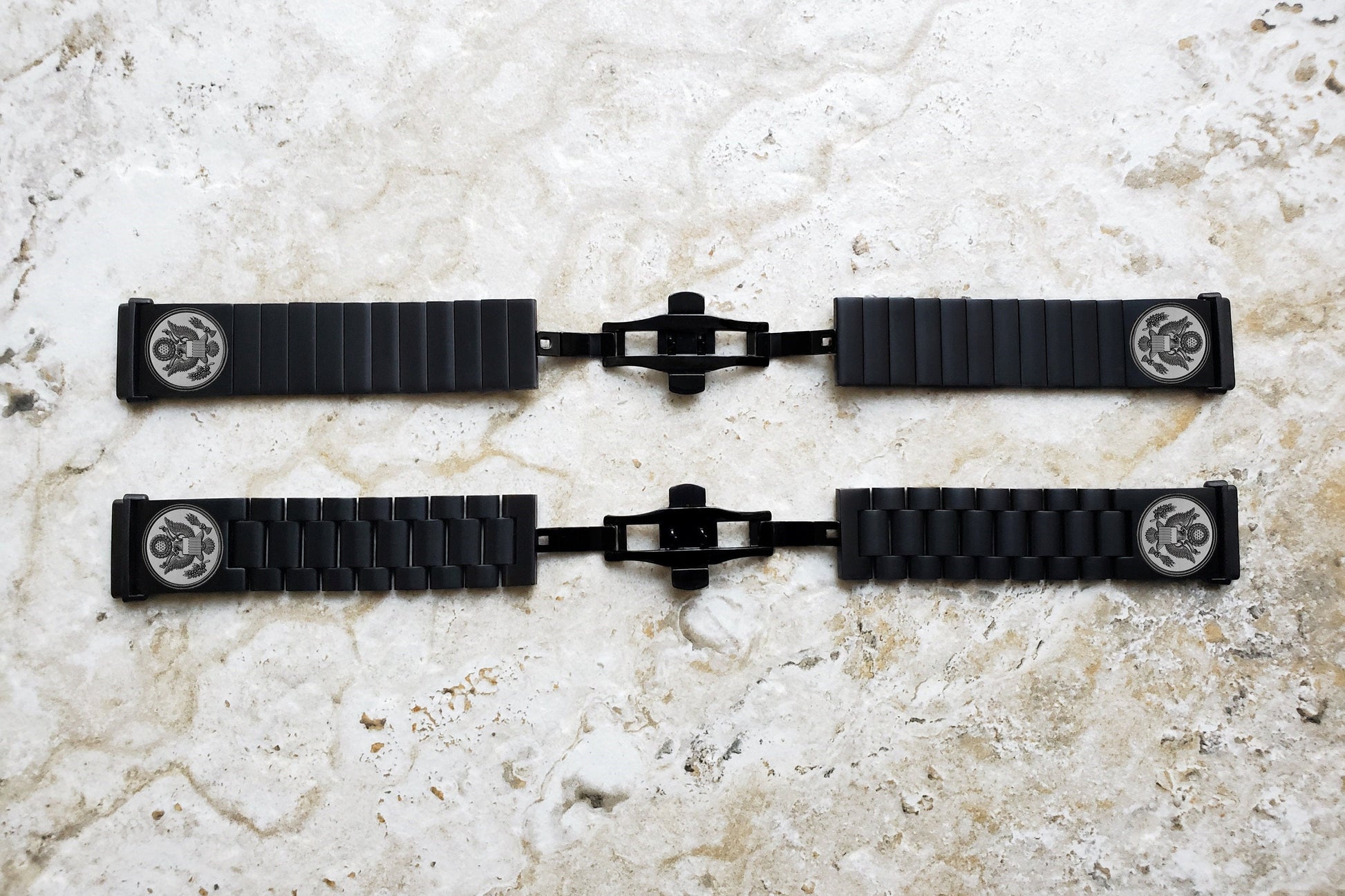 Engraved Watch Band Compatible with Fitbit Versa Lite 2 3 4 and Sense 2 Smartwatches Black Color Stainless Steel Bracelet Strap AS1