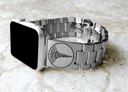 Engraved Watch Band Compatible with Apple iWatch Ultra 2 9 8 7 SE 6 5 4 3 2 1 Case 38mm 40mm 41mm 42mm 44mm 45mm 49mm St Steel Strap MS1