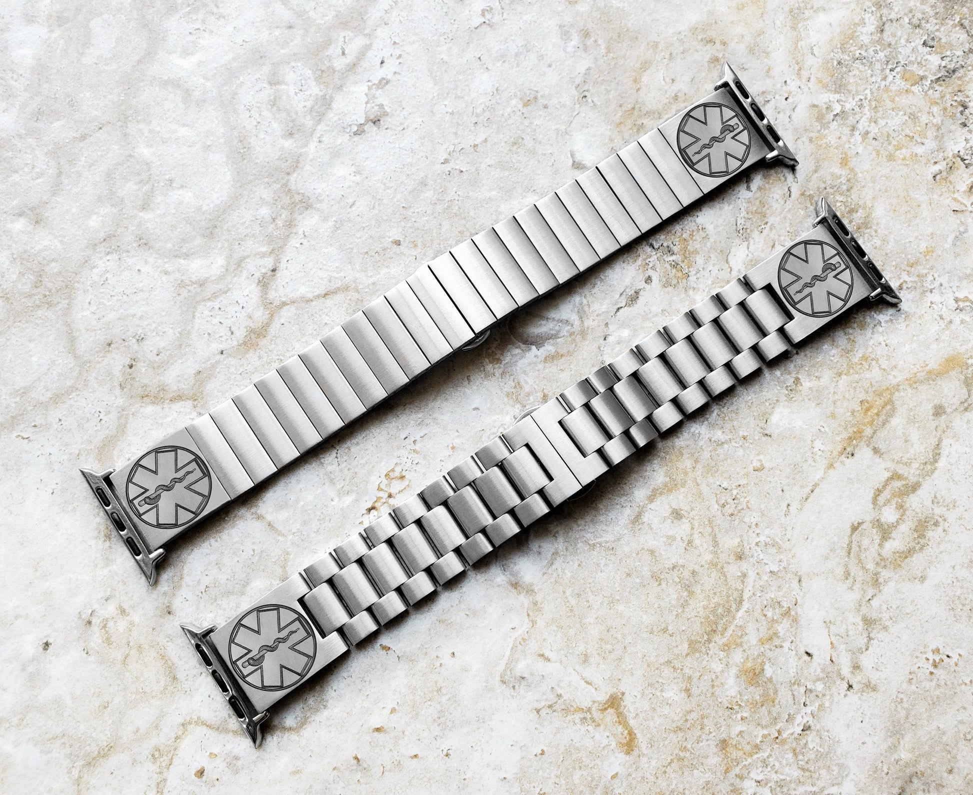 Engraved Watch Band Compatible with Apple iWatch Ultra 2 49mm and 9 8 Series 41mm 45mm Case Silver Stainless Steel Tooled Bracelet Strap MS2