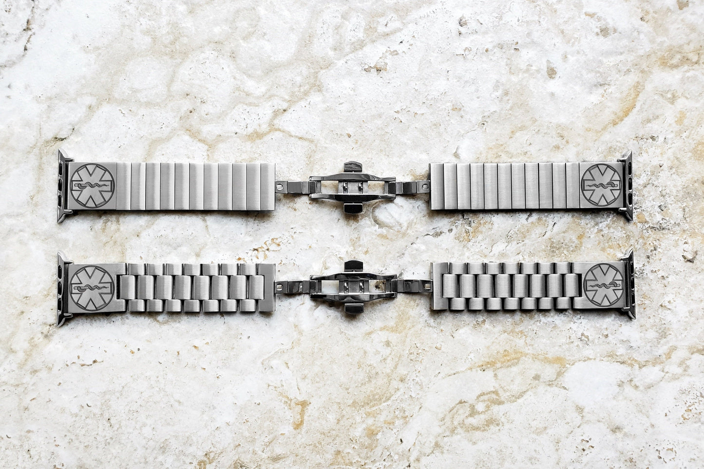 Engraved Watch Band Compatible with Apple iWatch Ultra 2 49mm and 9 8 Series 41mm 45mm Case Silver Stainless Steel Tooled Bracelet Strap MS2
