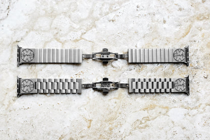 Engraved Watch Band Compatible with Apple iWatch Ultra 2 49mm and 9 8 Series 41mm 45mm Case Silver Stainless Steel Tooled Bracelet Strap MS2