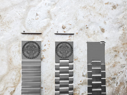 Engraved Watch Band Compatible with Samsung Galaxy Watch 3 45mm 46mm Gear S3 Frontier and Classic Stainless Steel Strap Bracelet CC2 -B22