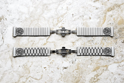 Engraved Watch Band Compatible with Fitbit Ionic Smartwatches Silver Color Stainless Steel Strap Bracelet with Quick Release Adapters AS1