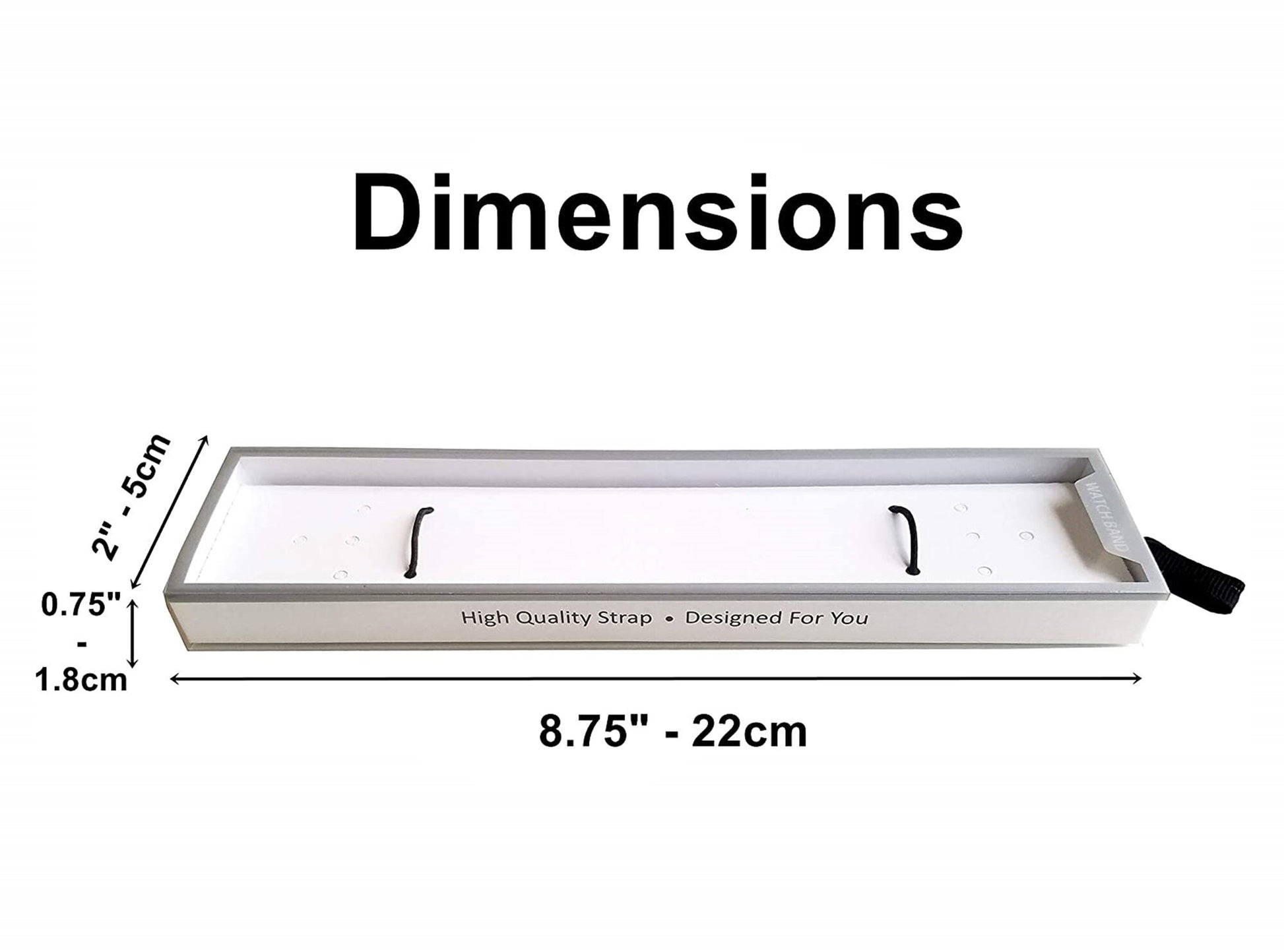 Durable Cardboard Boxes Size 8.75x2x0.75" for Watch Bands Straps Bracelet Jewelry Holder Packaging with Clear PVC Plastic Display