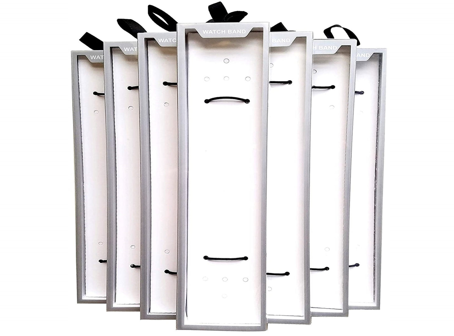 Durable Cardboard Boxes Size 8.75x2x0.75" for Watch Bands Straps Bracelet Jewelry Holder Packaging with Clear PVC Plastic Display