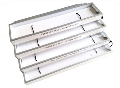 Durable Cardboard Boxes Size 8.75x2x0.75" for Watch Bands Straps Bracelet Jewelry Holder Packaging with Clear PVC Plastic Display