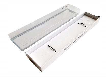 Durable Cardboard Boxes Size 8.75x2x0.75" for Watch Bands Straps Bracelet Jewelry Holder Packaging with Clear PVC Plastic Display