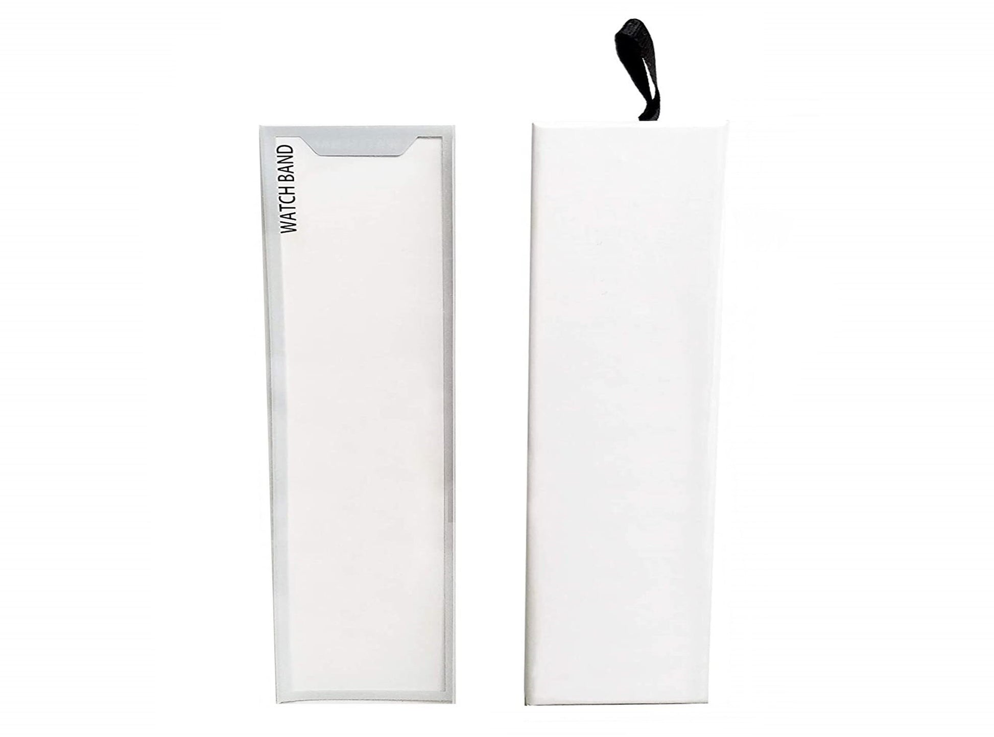 Durable Cardboard Boxes Size 8.75x2x0.75" for Watch Bands Straps Bracelet Jewelry Holder Packaging with Clear PVC Plastic Display