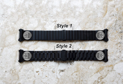 US Army Engraved Watch Band Compatible with Fitbit Ionic Smartwatches Black Color Stainless Steel Bracelet Strap Quick Release Adapters US1